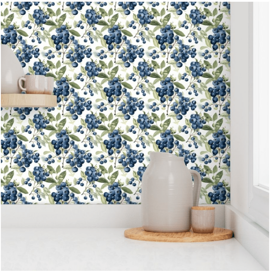 BLUEBERRIES & CREAM WALLPAPER - Middy N' Me