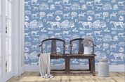 EQ TOILE WALLPAPER IN WEDGEWOOD - Middy N' Me