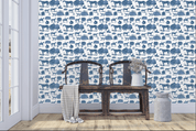 EQ TOILE WALLPAPER IN NAVY - Middy N' Me