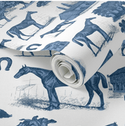 EQ TOILE WALLPAPER IN NAVY - Middy N' Me