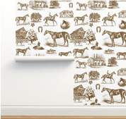 EQ TOILE WALLPAPER IN ESPRESSO - Middy N' Me