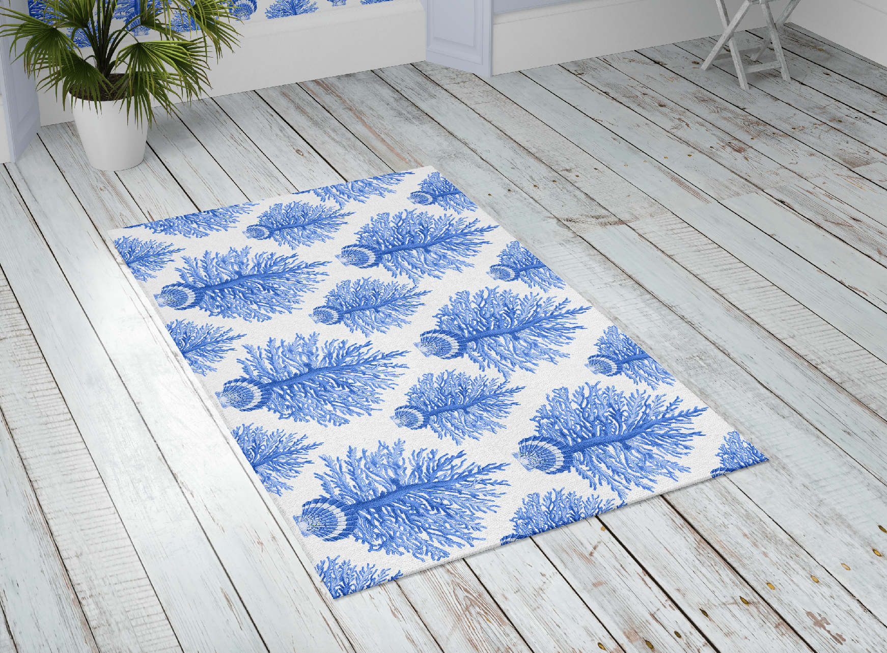 SEA BLOOMS RUG IN BLUE - Middy N' Me