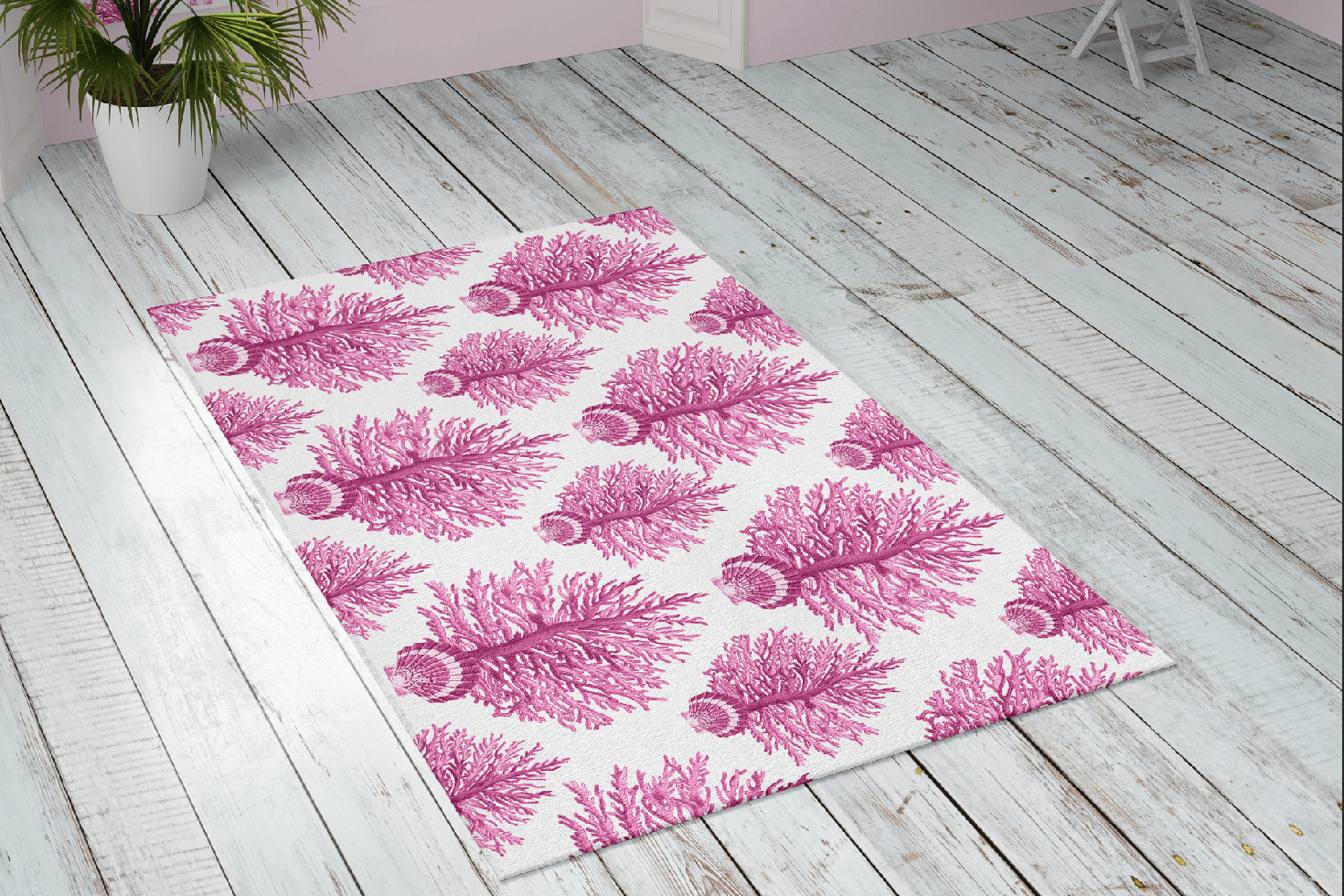 SEA BLOOMS RUG IN PINK - Middy N' Me