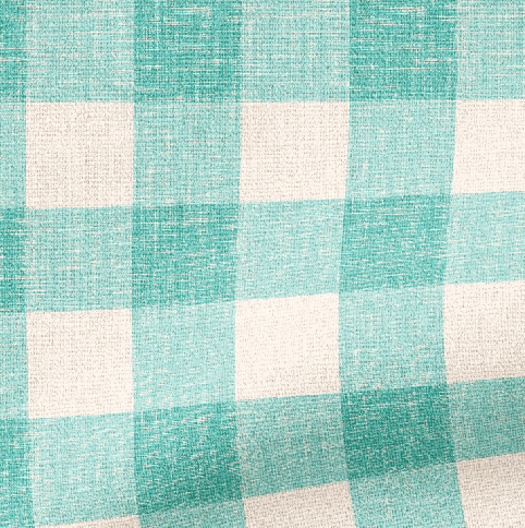 1" GINGHAM FABRIC IN AQUA - Middy N' Me