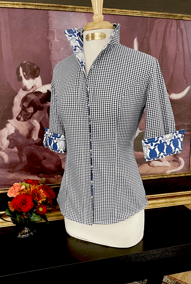 SEA ISLAND SHIRT IN NAVY GINGHAM - Middy N' Me