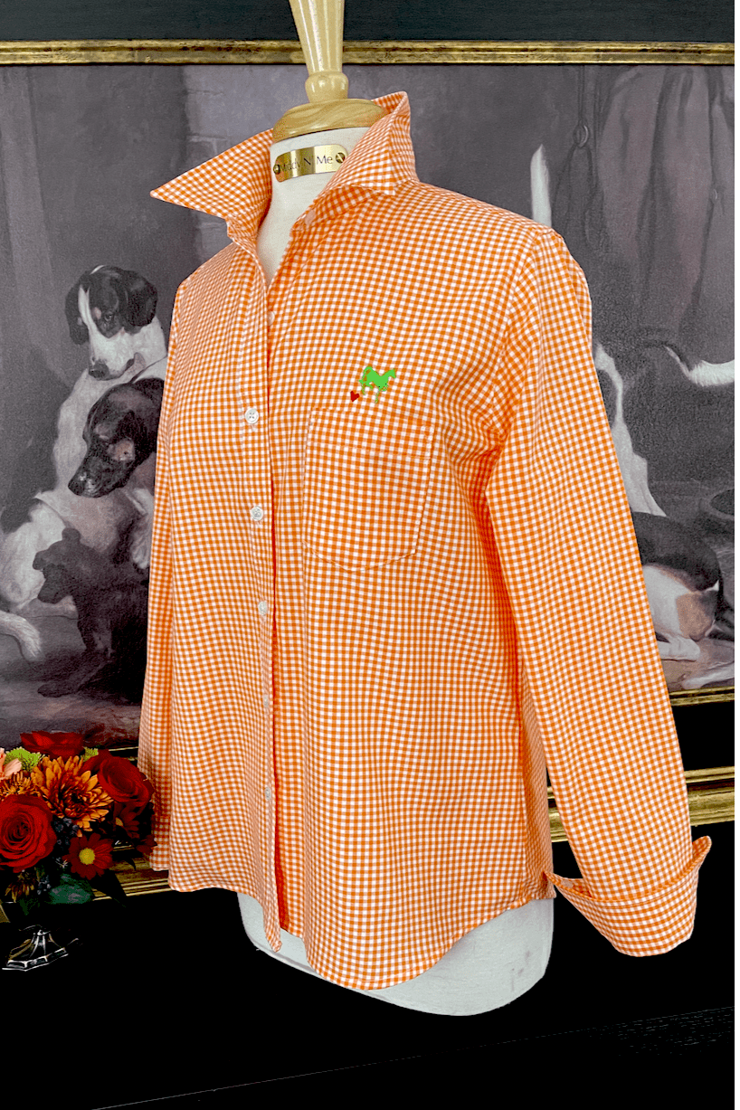 LOVE MIDDY SHIRT IN ORANGE GINGHAM - Middy N' Me