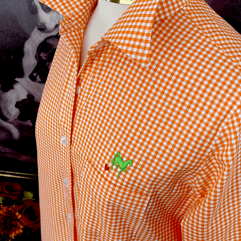LOVE MIDDY SHIRT IN ORANGE GINGHAM - Middy N' Me