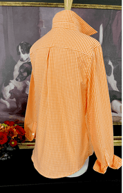 LOVE MIDDY SHIRT IN ORANGE GINGHAM - Middy N' Me