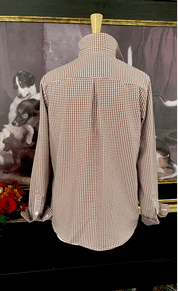 LOVE MIDDY SHIRT IN BROWN GINGHAM / SAMPLE SIZE LARGE / LONG SLEEVE - Middy N' Me