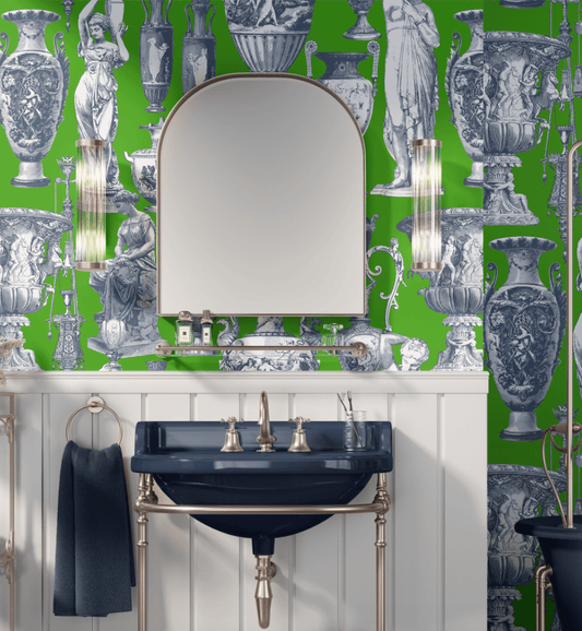 GRECO CHARM WALLPAPER IN EMERALD - Middy N' Me