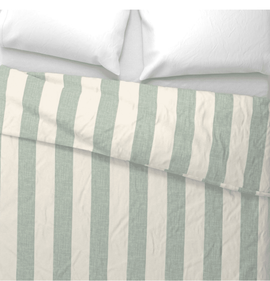 CABANA STRIPE DUVET IN SAGE