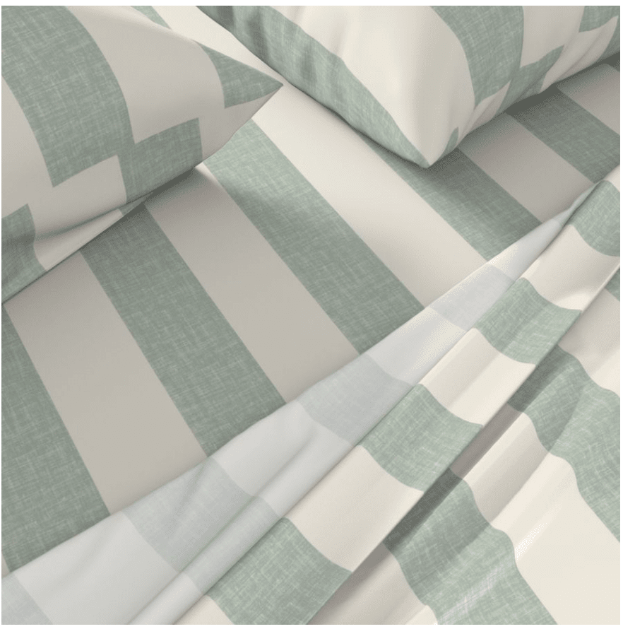 CABANA STRIPE DUVET IN SAGE