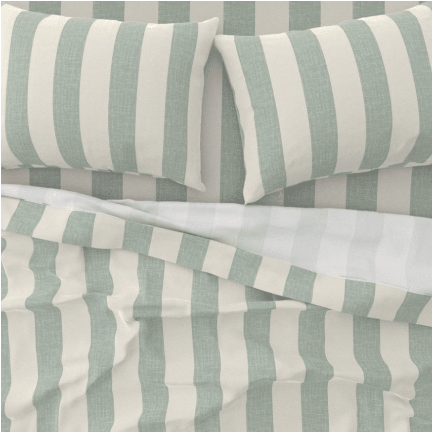 CABANA STRIPE DUVET IN SAGE