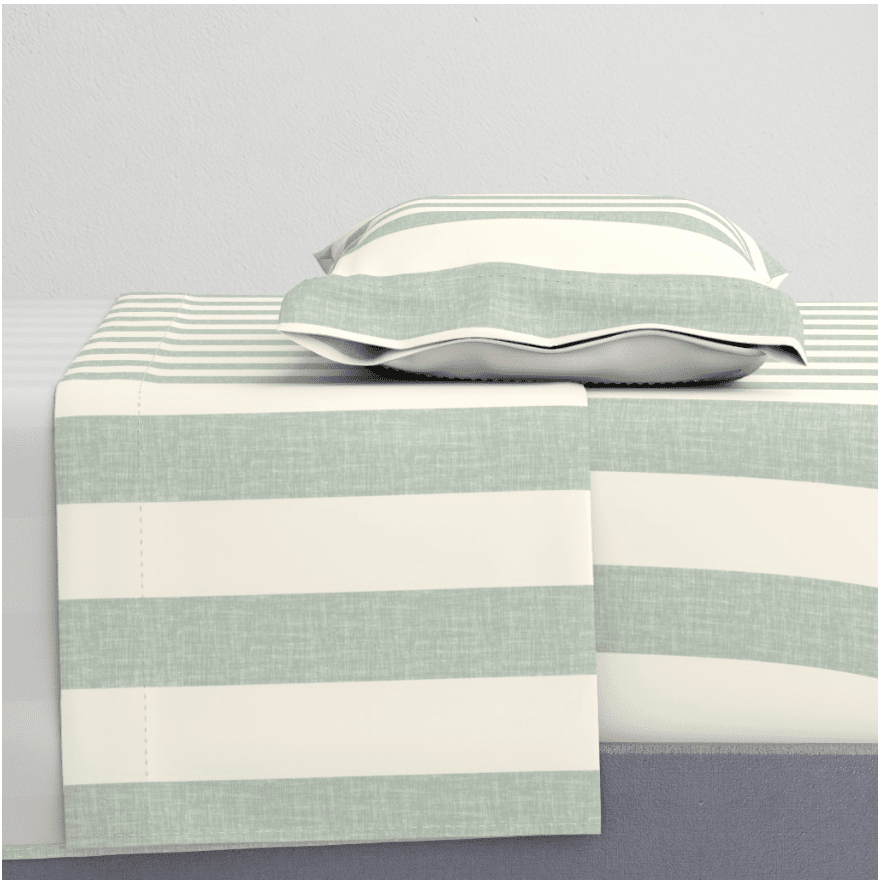 CABANA STRIPE DUVET IN SAGE