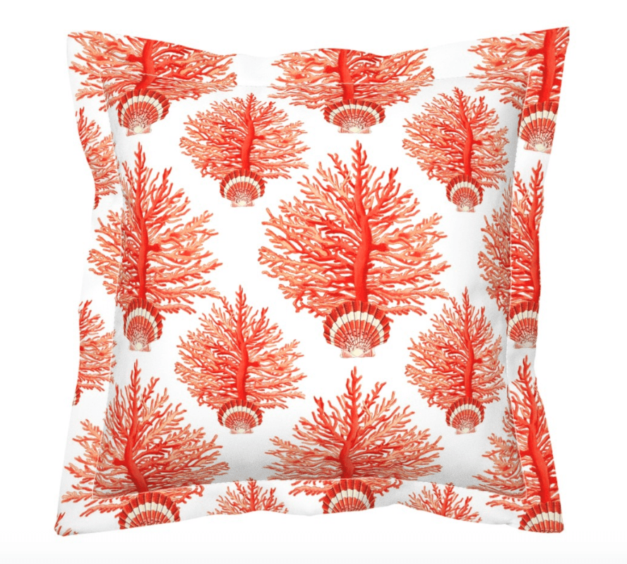 SEA BLOOMS DUVET IN ORANGE