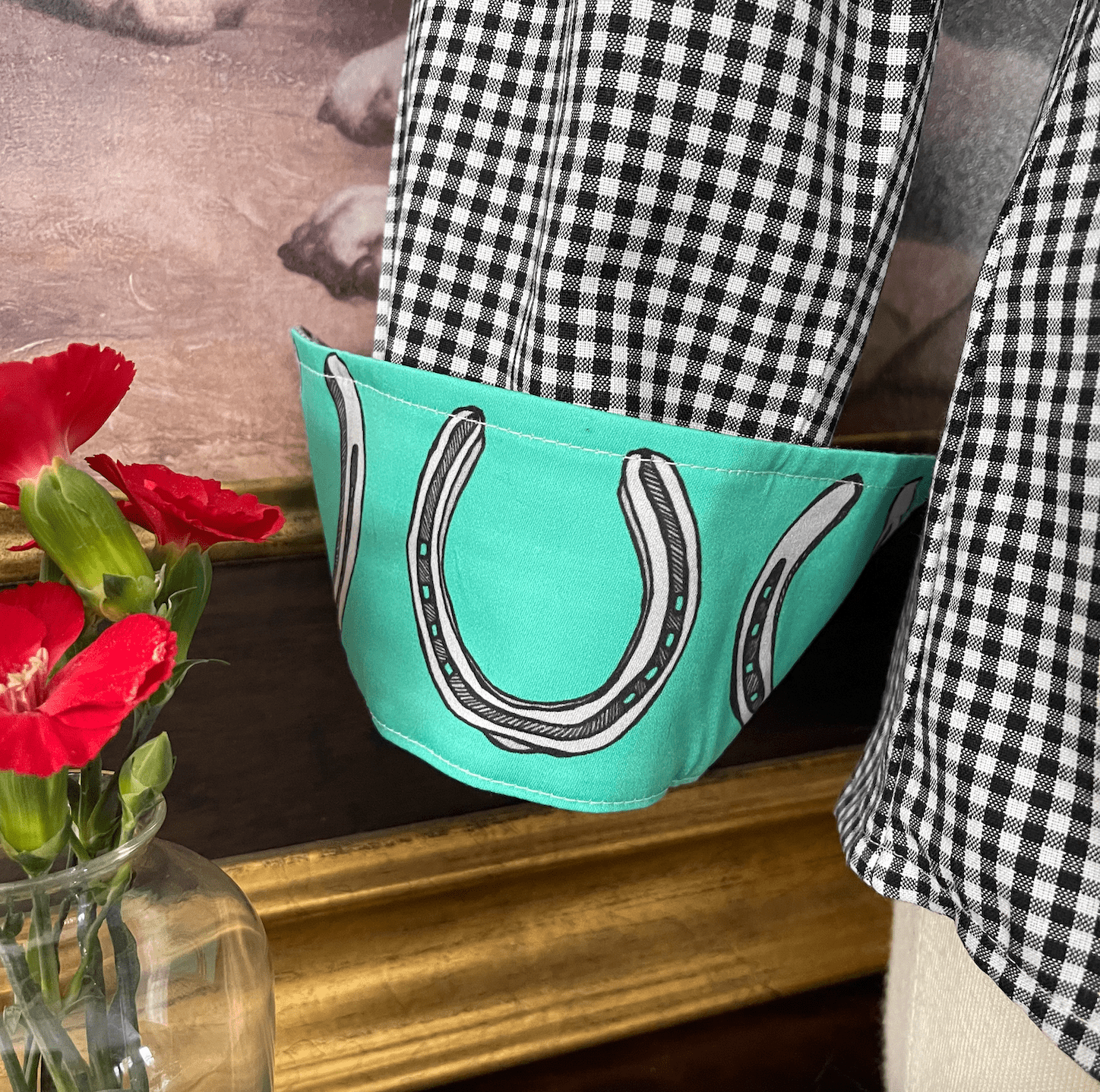 GIDDY UP SHIRT ON BLACK GINGHAM