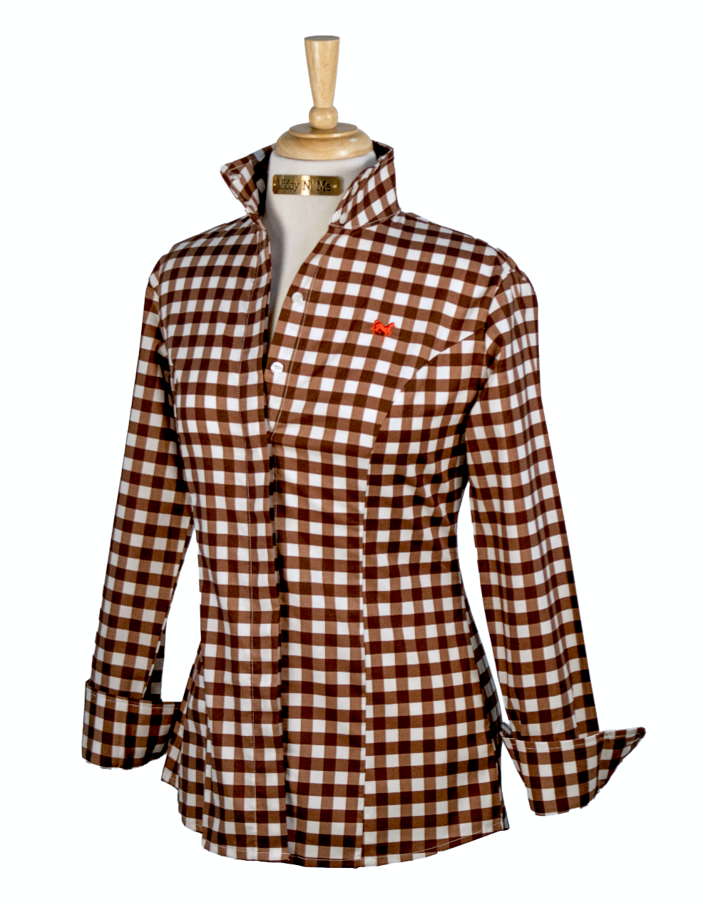 SWEET MELISSA SHIRT IN CHOCOLATE GINGHAM