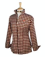 SWEET MELISSA SHIRT IN CHOCOLATE GINGHAM