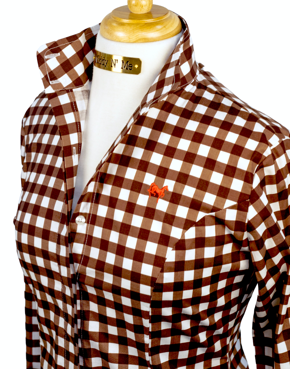 SWEET MELISSA SHIRT IN CHOCOLATE GINGHAM