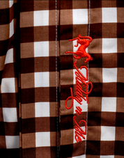 SWEET MELISSA SHIRT IN CHOCOLATE GINGHAM
