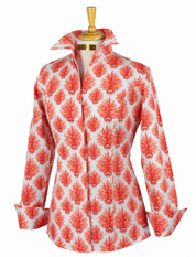 SEA BLOOMS SHIRT IN ORANGE