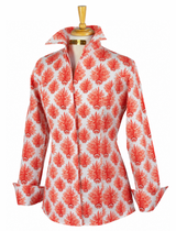 SEA BLOOMS SHIRT IN ORANGE