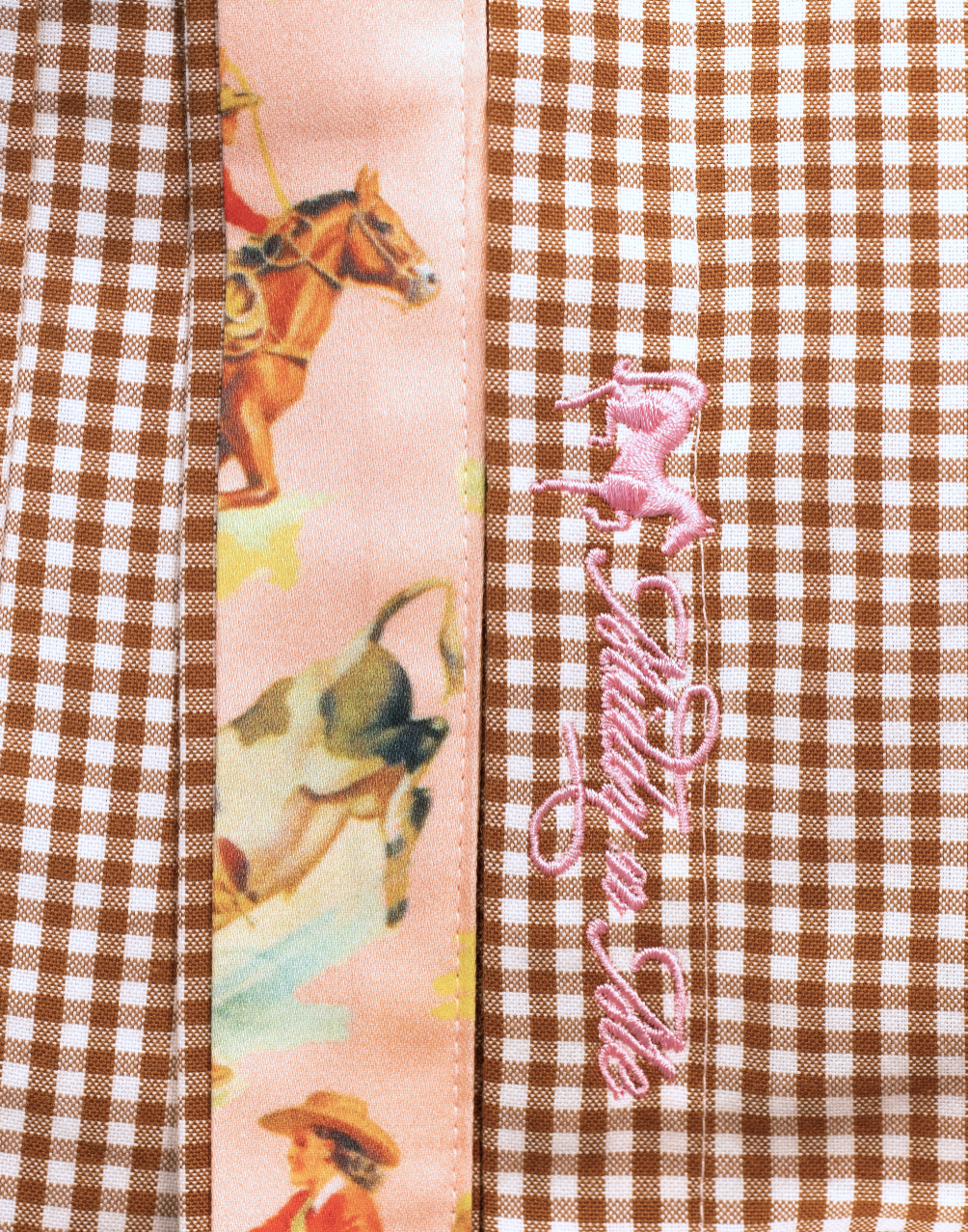 RIDE EM' COWGIRL SHIRT IN CHOCOLATE GINGHAM