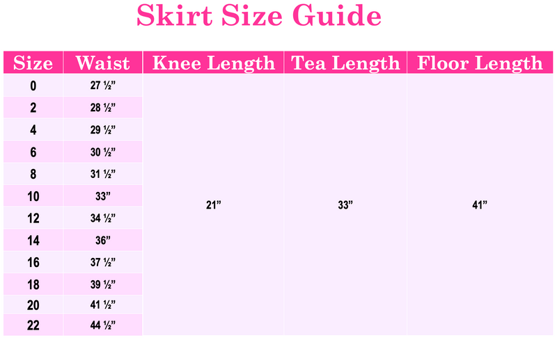 Skirt Size Guide