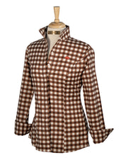 SWEET MELISSA SHIRT IN CHOCOLATE GINGHAM