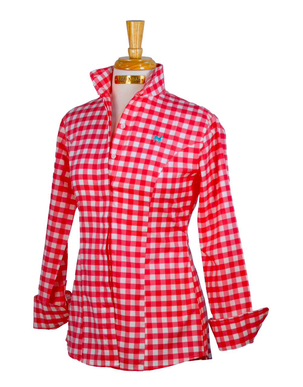 SWEET MELISSA SHIRT IN FUCHSIA GINGHAM