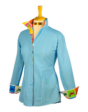 WARE HOUND SHIRT ON TURQUOISE GINGHAM