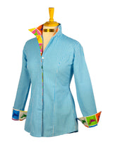 WARE HOUND SHIRT ON TURQUOISE GINGHAM