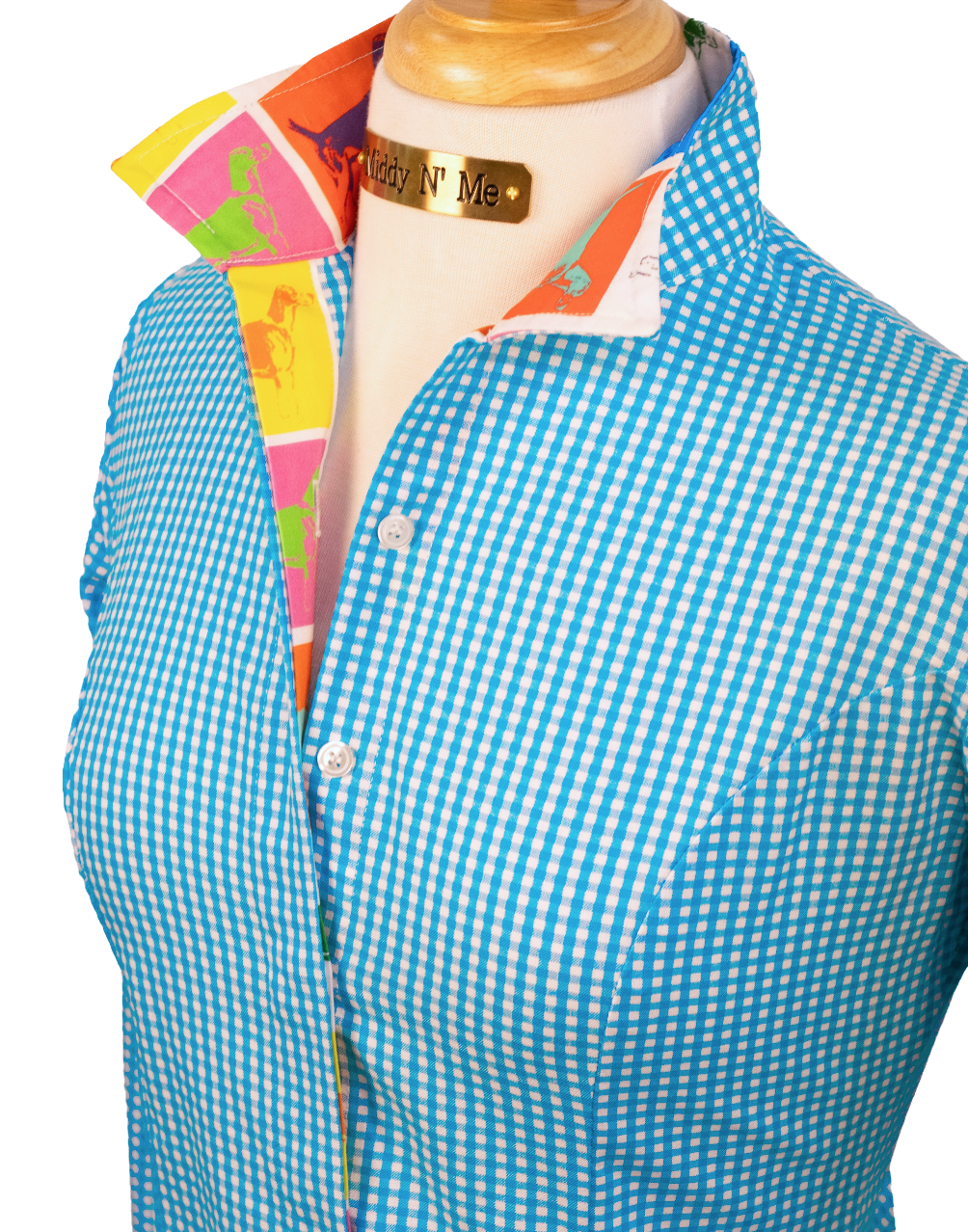 WARE HOUND SHIRT ON TURQUOISE GINGHAM