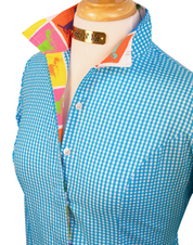 WARE HOUND SHIRT ON TURQUOISE GINGHAM