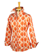 SEA BLOOMS SHIRT IN ORANGE