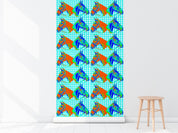 HORSE COUNTRY IN TURQUOISE WALLPAPER - Middy N' Me