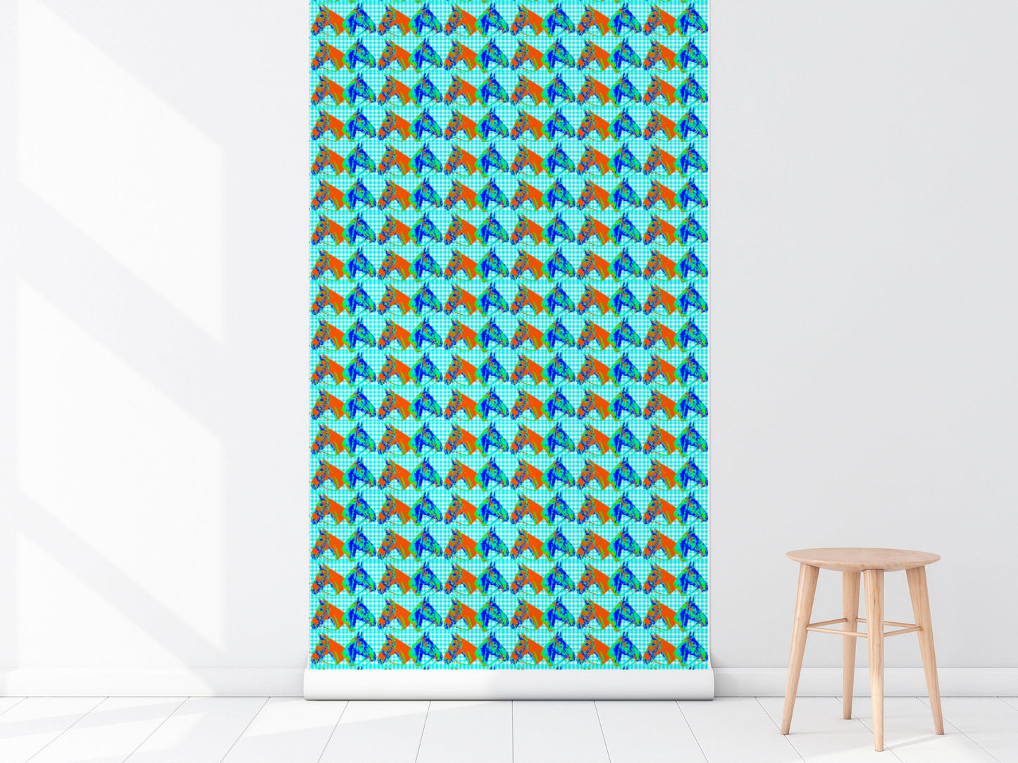 HORSE COUNTRY IN TURQUOISE WALLPAPER - Middy N' Me