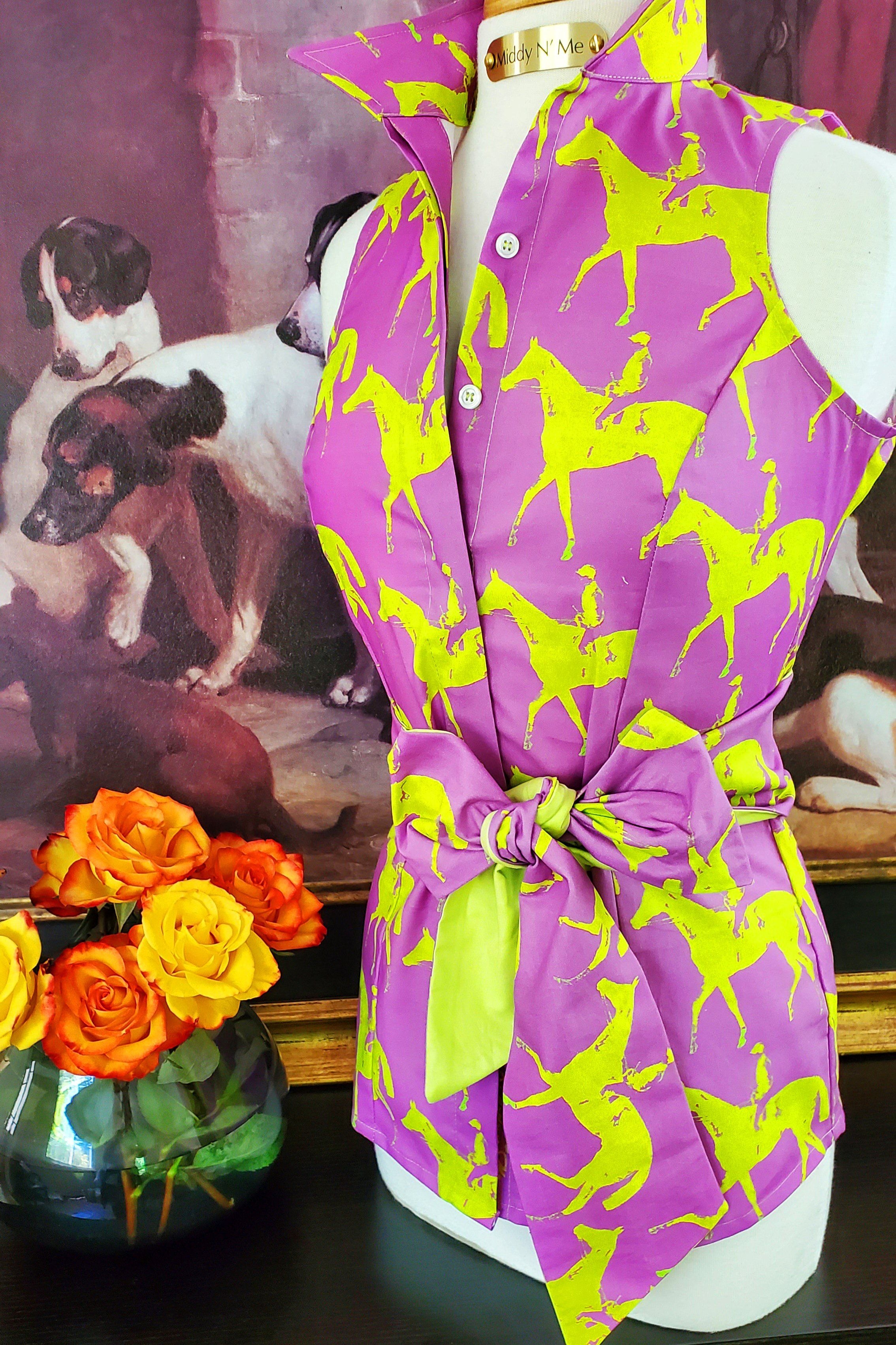 KELSO SHIRT WITH SASH IN ORCHID - Middy N' Me