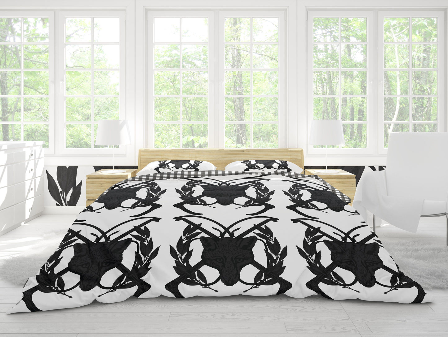 KESWICK DUVET IN BLACK AND SOFT WHITE - Middy N' Me