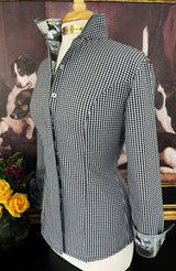 LADY GREY SHIRT ON BLACK GINGHAM