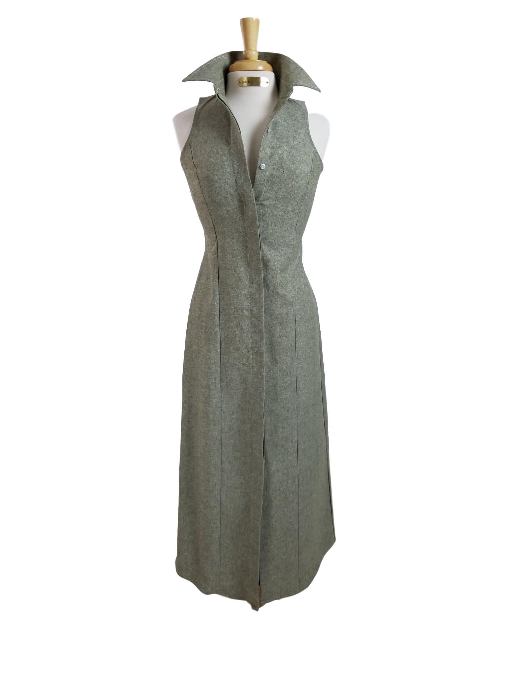 CANYON LINEN DRESS IN OLIVE - Middy N' Me