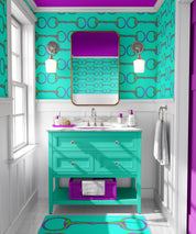 SUMMER SNAFFLES IN TURQUOISE WALLPAPER - Middy N' Me