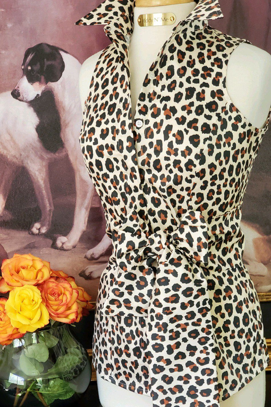 THE LEOPARD ROOM  SHIRT WITH SASH - Middy N' Me