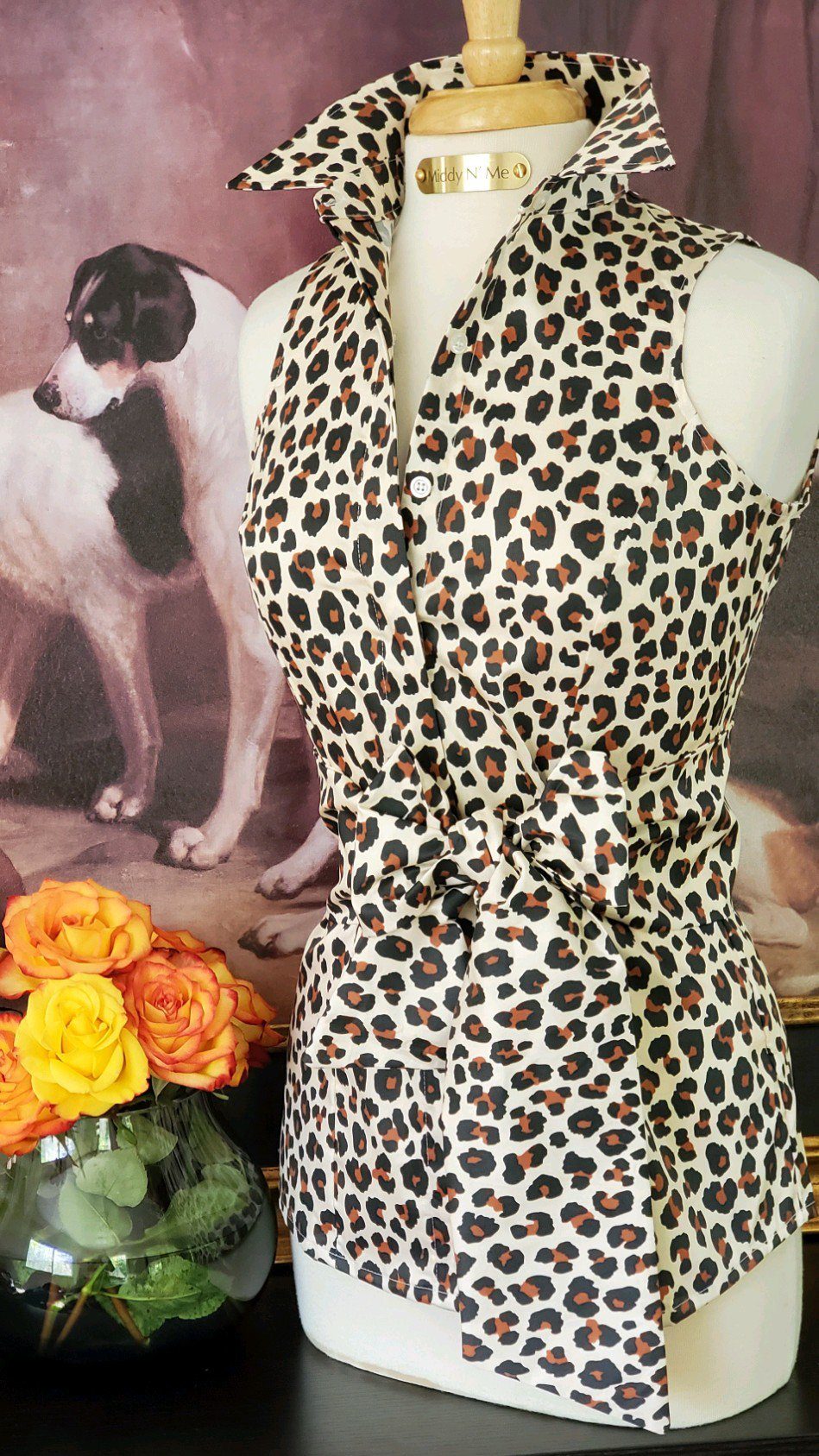 THE LEOPARD ROOM  SHIRT WITH SASH - Middy N' Me