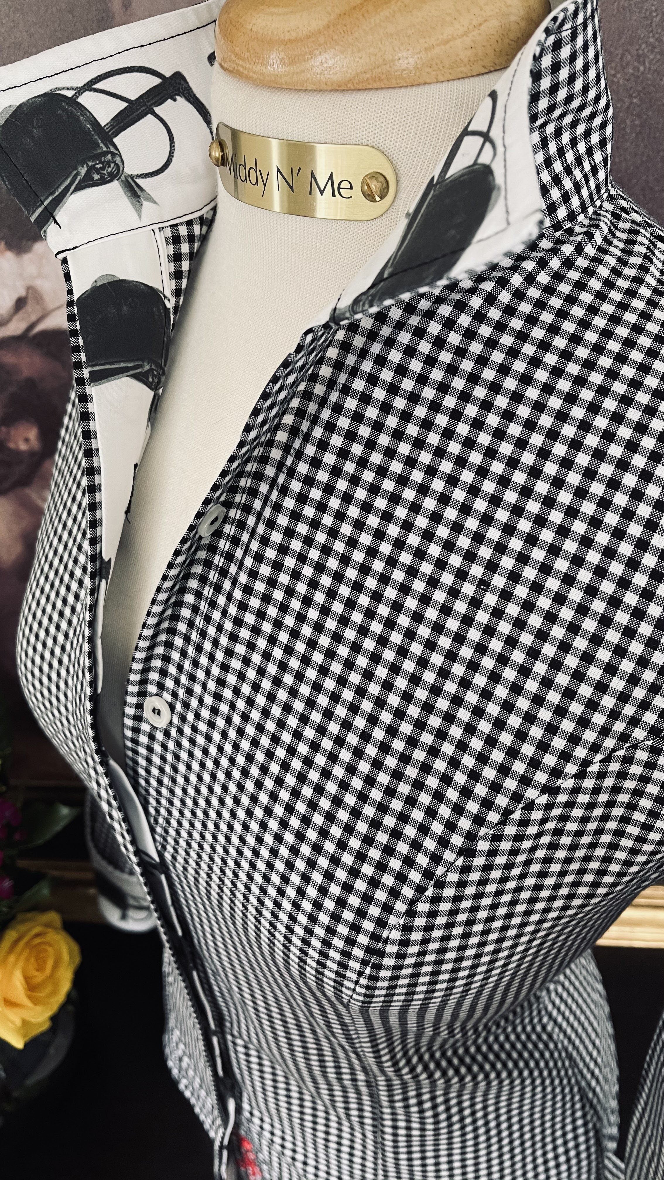 THORNTON HILL SHIRT ON BLACK GINGHAM - Middy N' Me