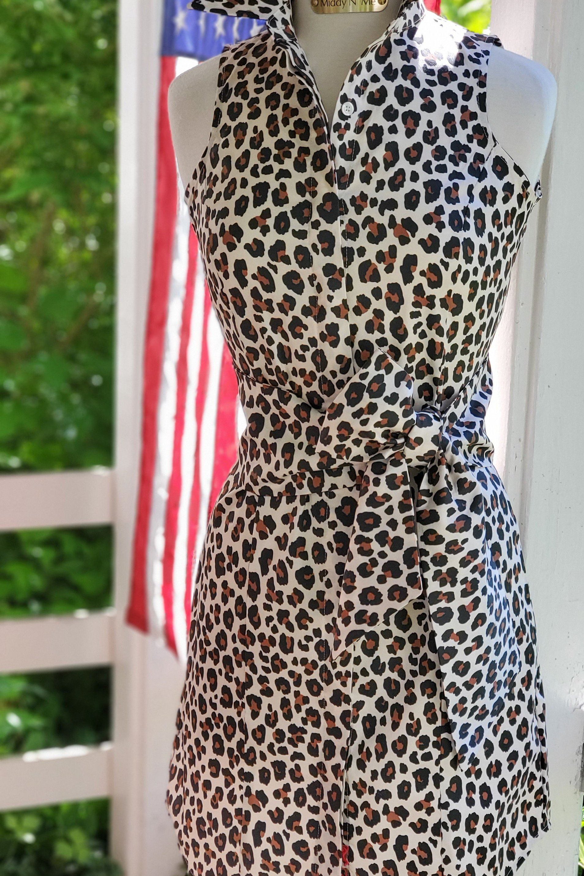 THE LEOPARD ROOM DRESS WITH SASH - Middy N' Me