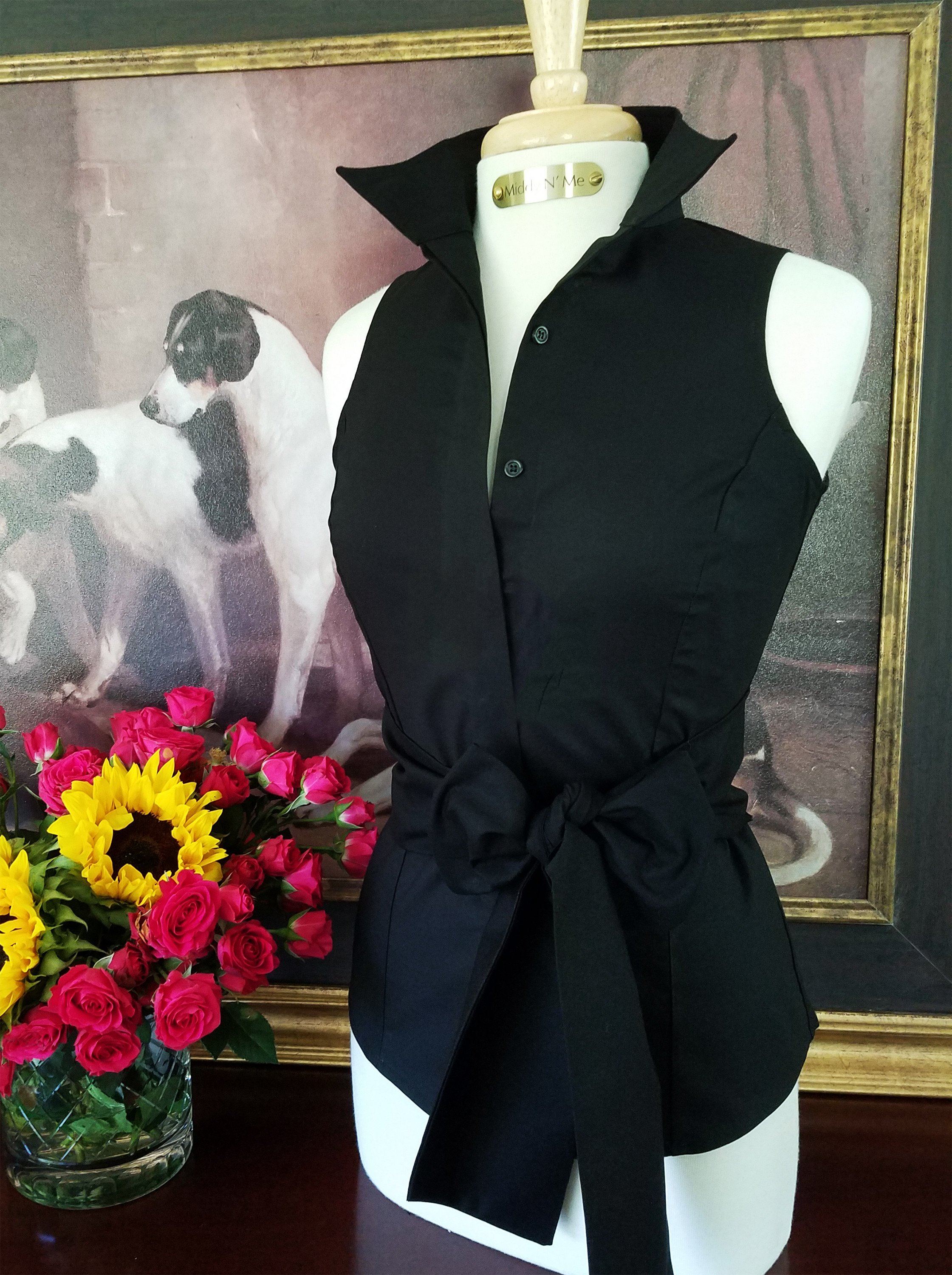 SUMMER RIDE SHIRT IN BLACK WITH SASH - Middy N' Me