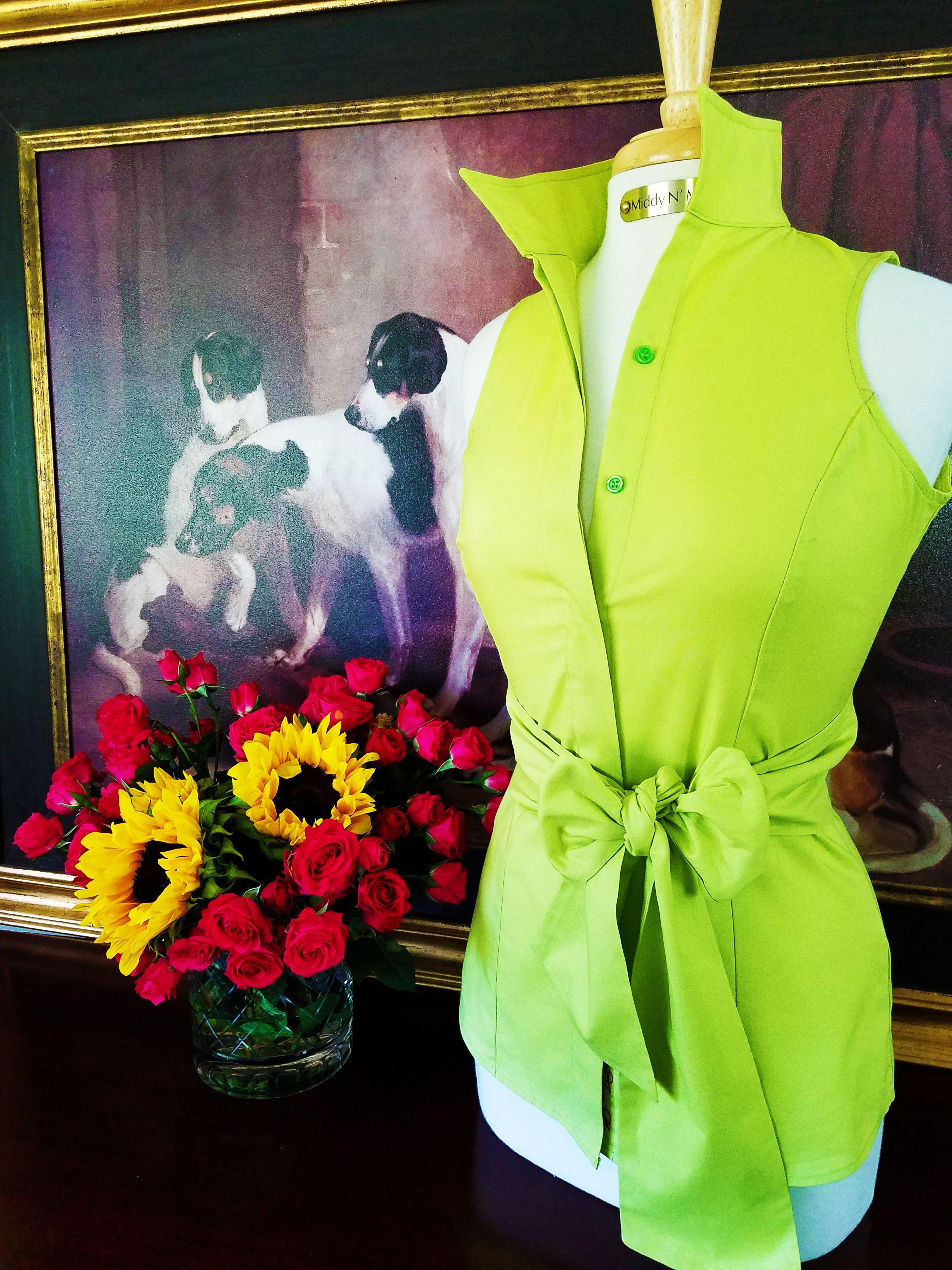 Summer Ride Shirt with Sash in Cactus - Middy N' Me