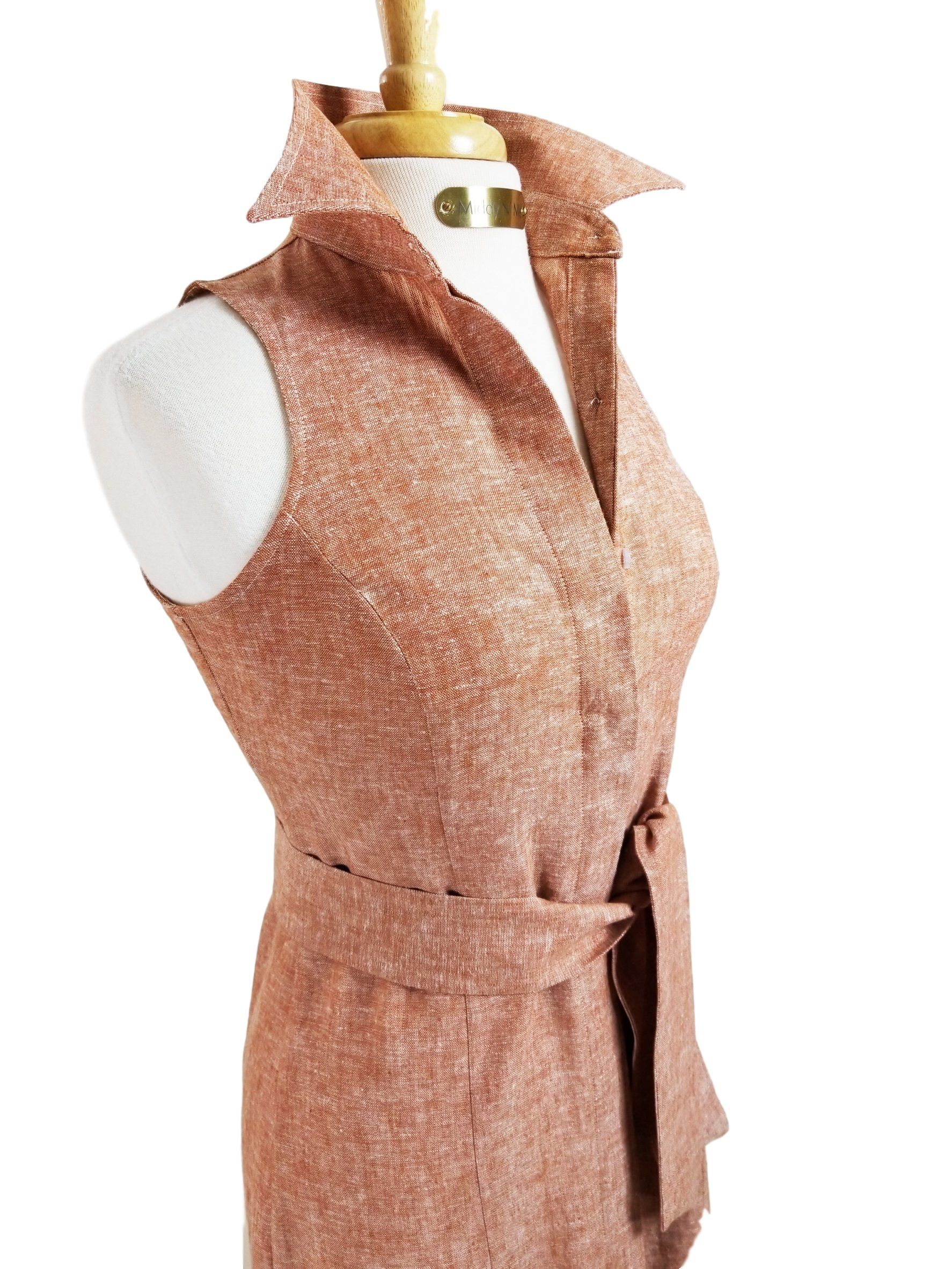 CANYON LINEN DRESS IN RED ROCK - Middy N' Me